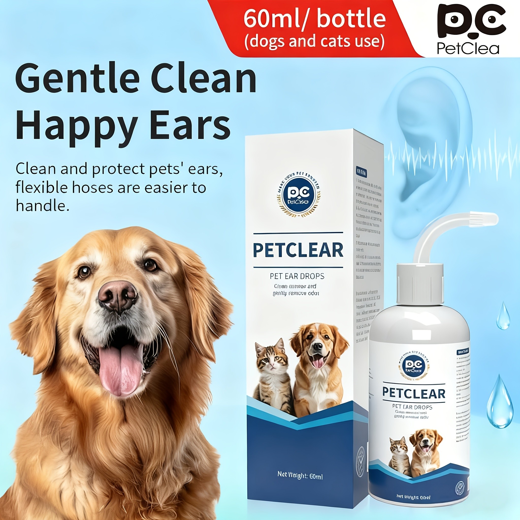PETCLEAR Pet Ear Drops for Cats