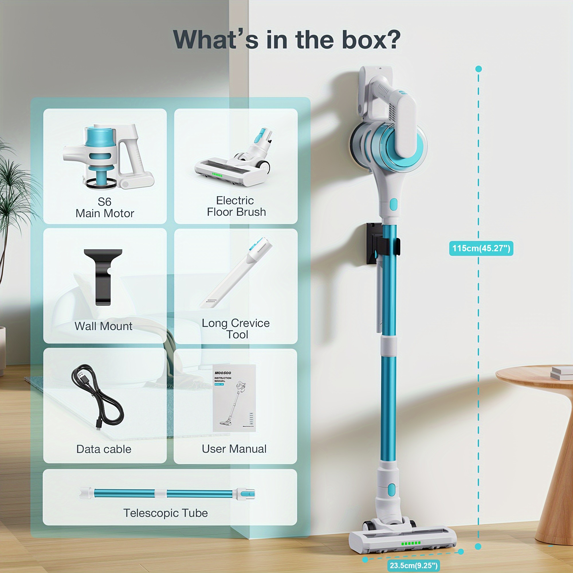 MOOSOO Cordless Vacuum Cleaner S6