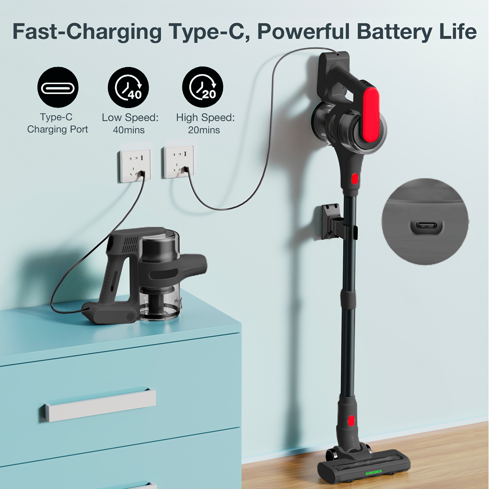 MOOSOO Cordless Vacuum Cleaner S6