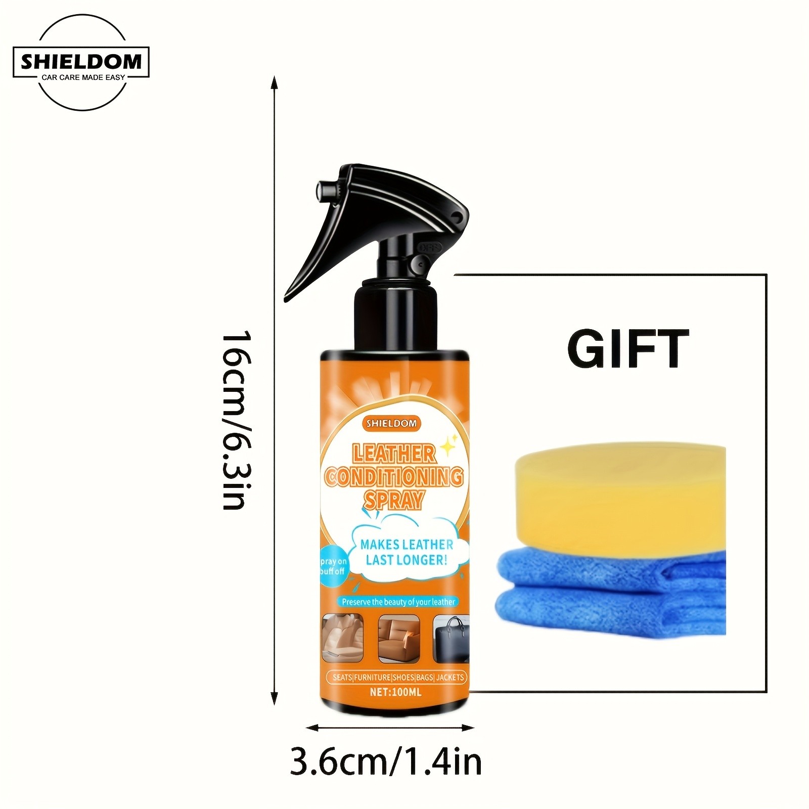 SHIELDOM Leather Care Spray with Shield Formula