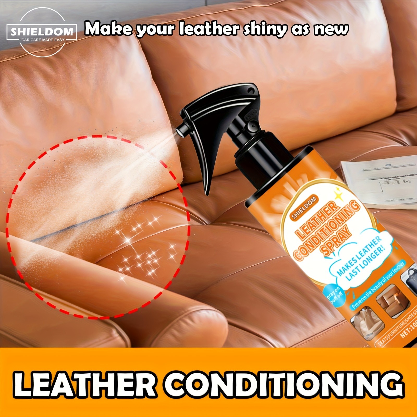 SHIELDOM Leather Care Spray with Shield Formula