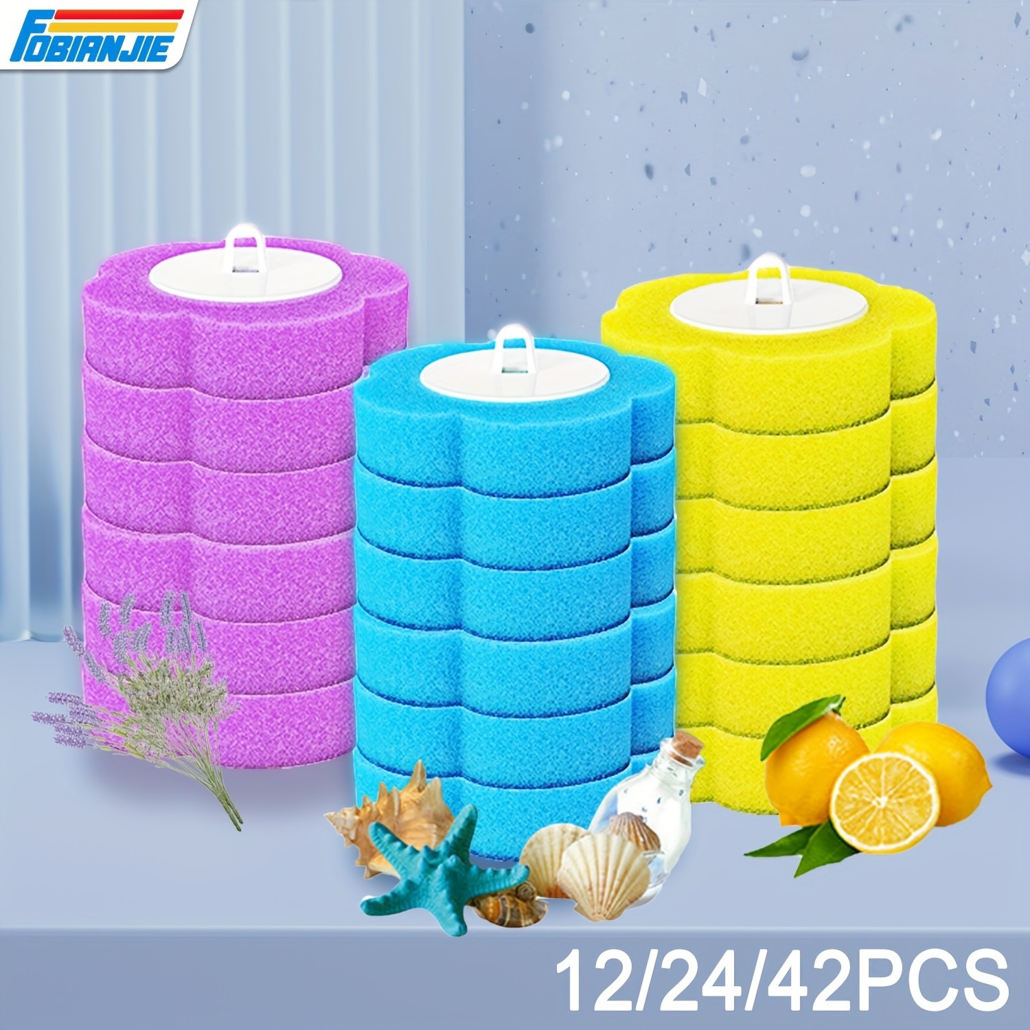 FOBIANJIE 12/24/42pcs Disposable Toilet Brush Replacement Heads