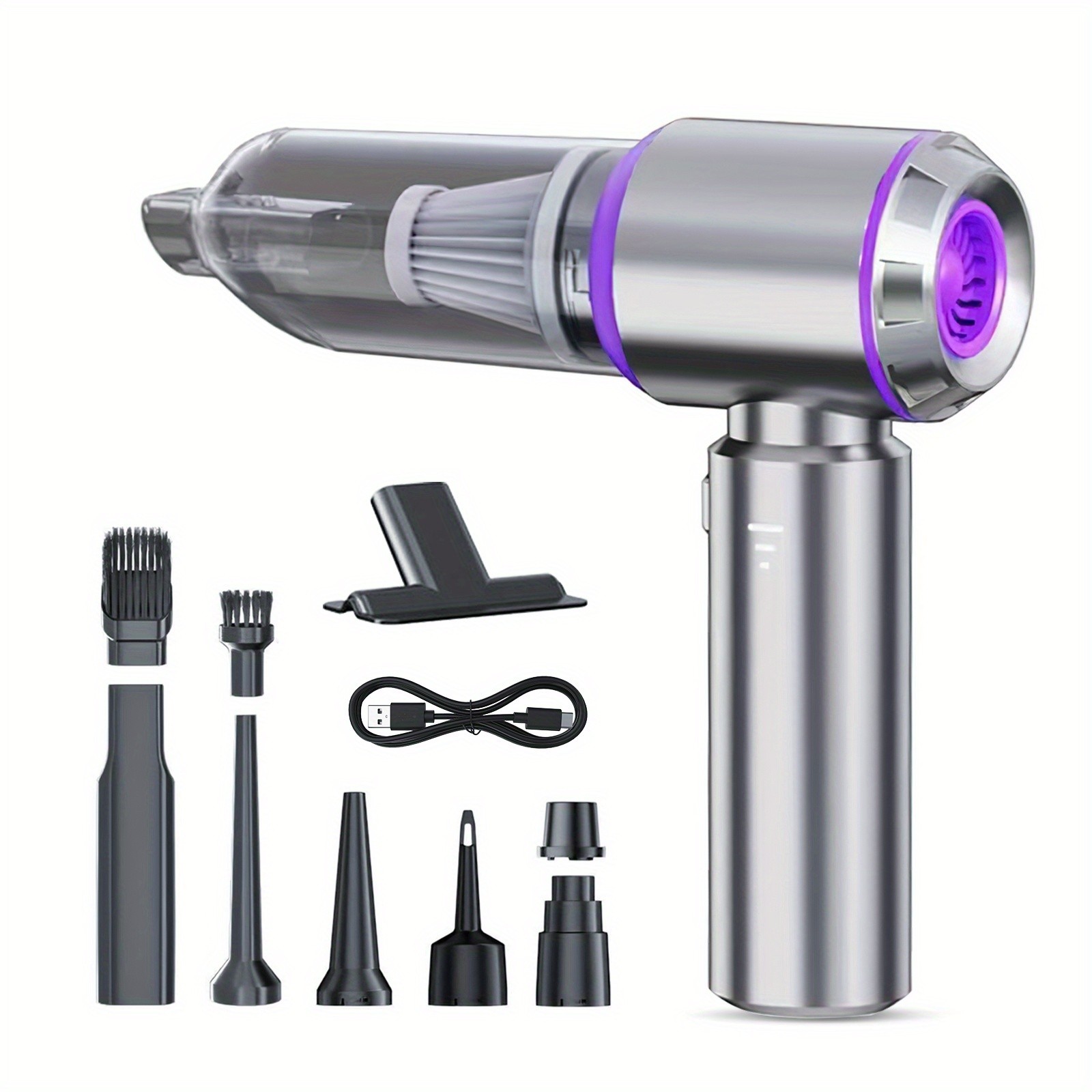 UTEK Portable Wireless High-Power Mini Vacuum Cleaner – 4-in-1 Compressor and Blower for Office, Laptop, and Home Cleaning