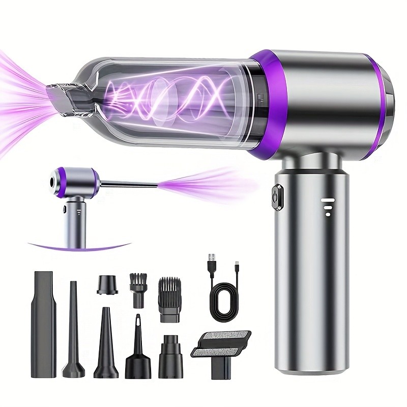 UTEK Portable Wireless High-Power Mini Vacuum Cleaner – 4-in-1 Compressor and Blower for Office, Laptop, and Home Cleaning