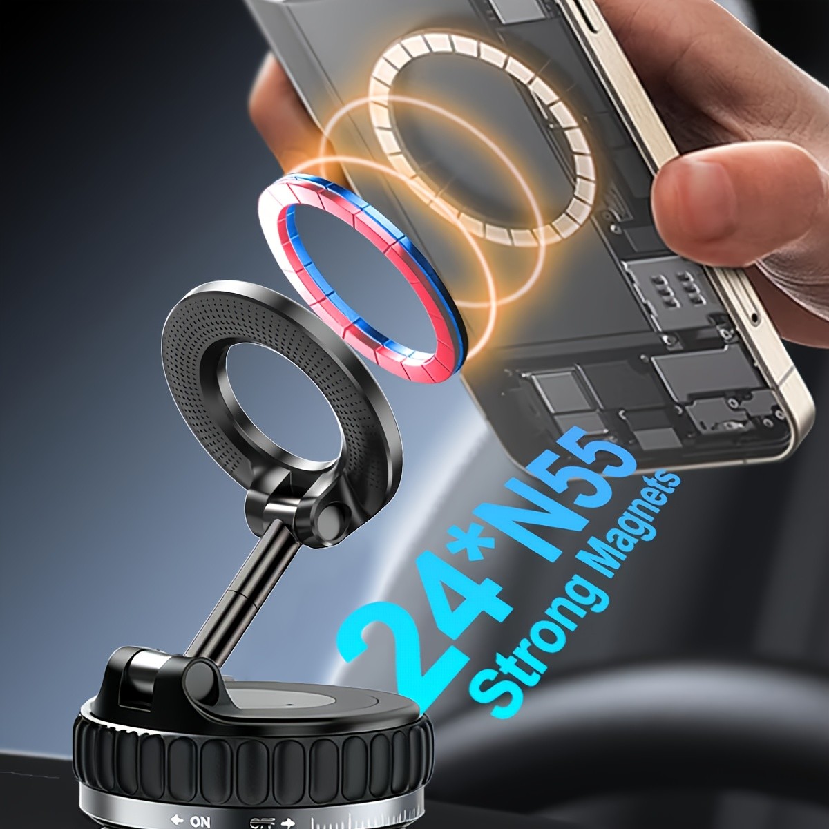 LONGKING Upgraded 360° Magnetic Phone Holder
