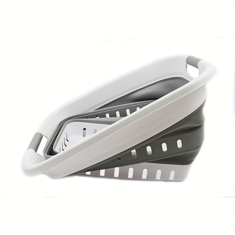 SAMMART 37L Classic Style Collapsible Plastic Laundry Basket with Handles