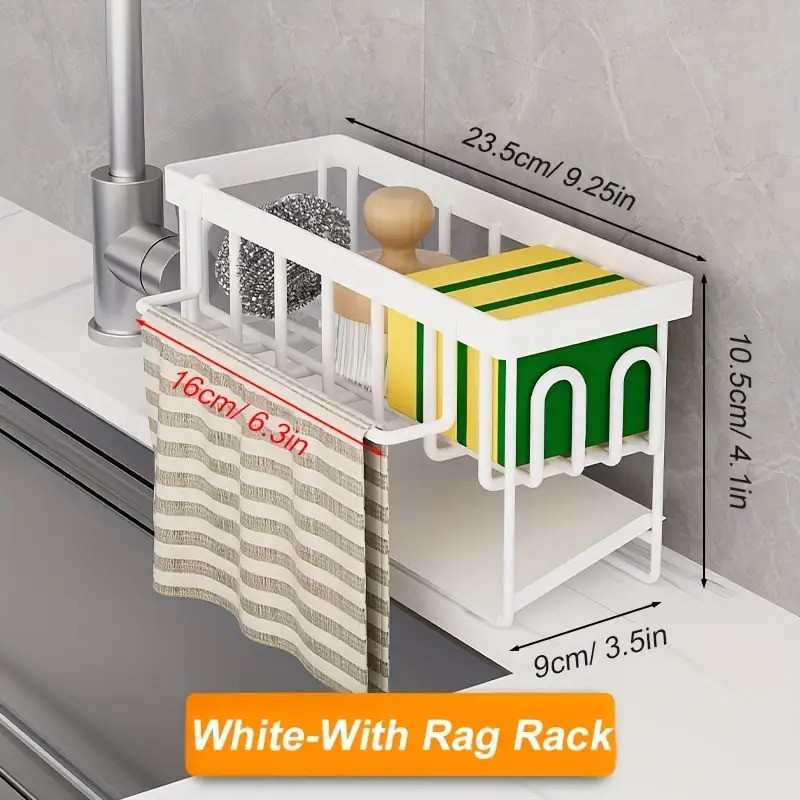 XHSGX Thick Multi-Functional Kitchen Sink Organizer with Towel Rack
