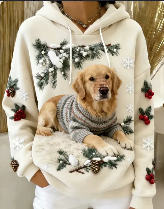 Golden Retriever Winter Hoodie – Cozy, Cute, and Festive