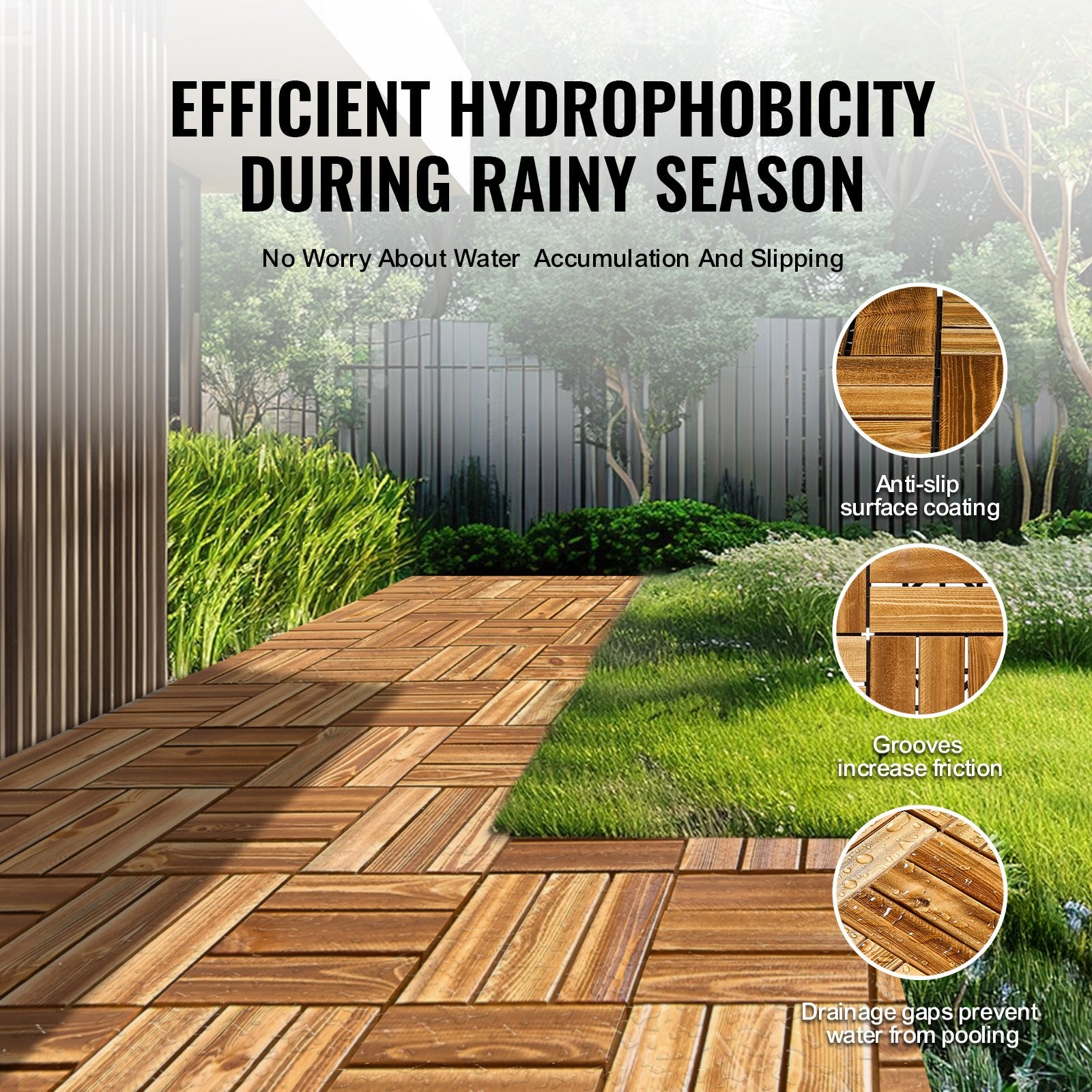 Wood Interlocking Deck Tile