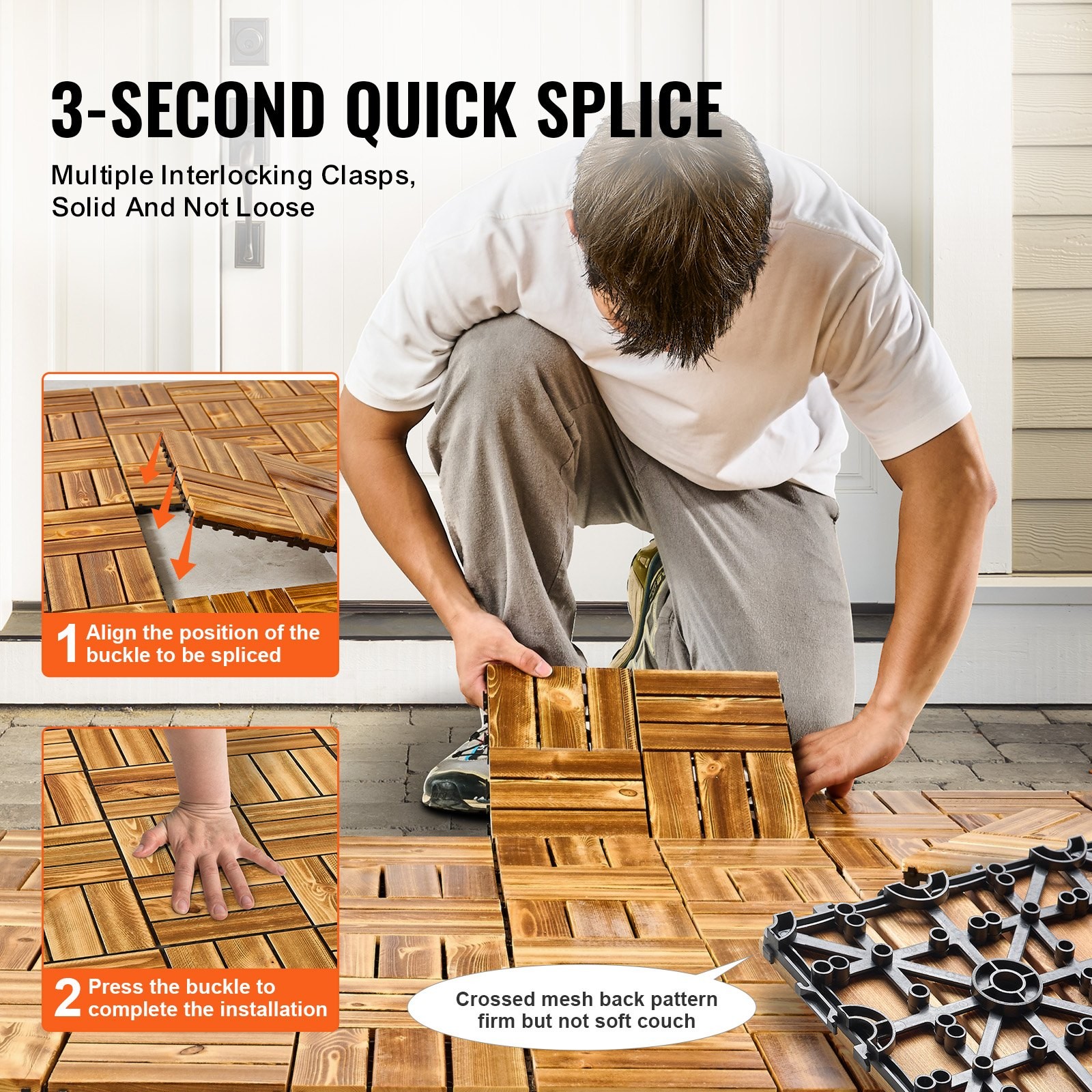 Wood Interlocking Deck Tile