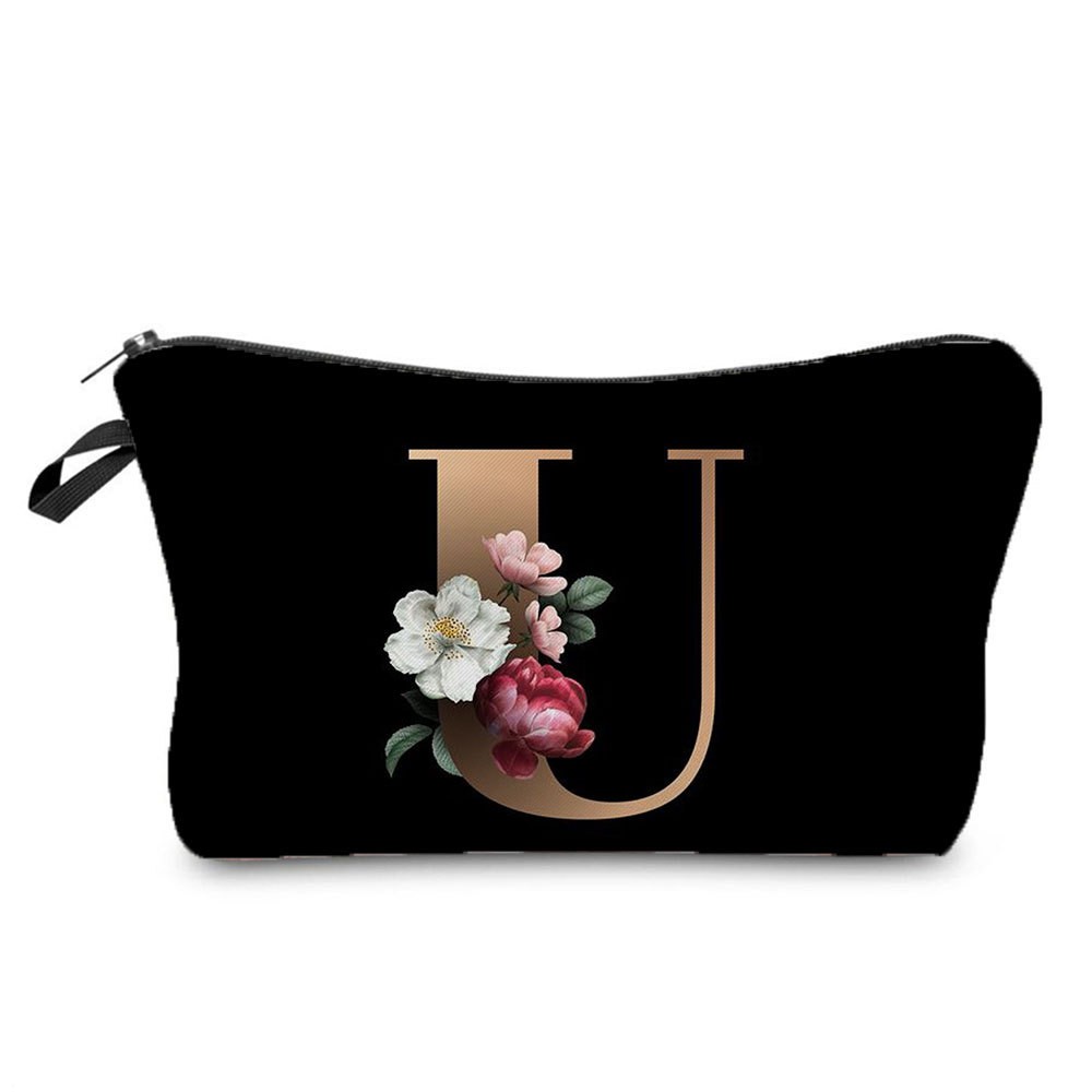 Black and Gold Makeup Bag