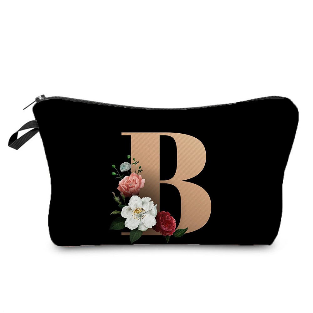Black and Gold Makeup Bag