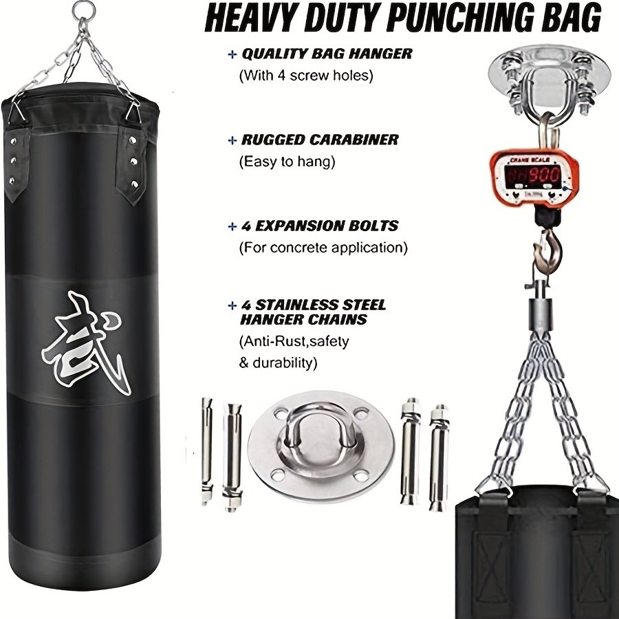 Kick Boxing Set with Ceiling Hook Steel Chain – Perfect for Home Gym Training