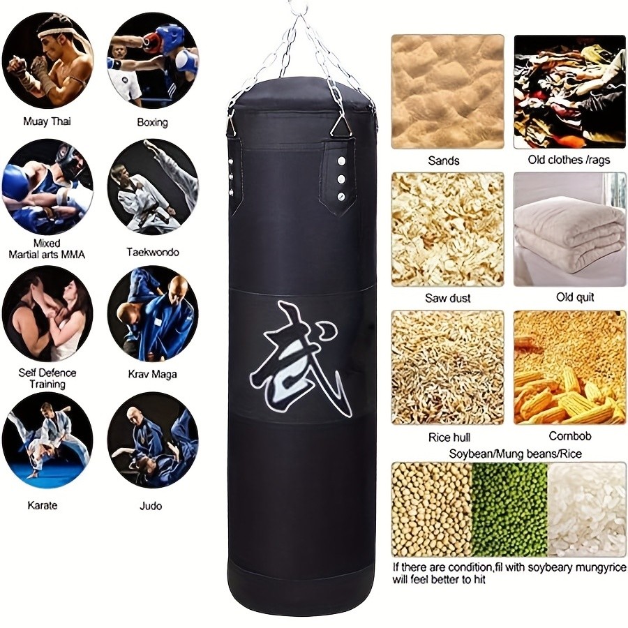 Kick Boxing Set with Ceiling Hook Steel Chain – Perfect for Home Gym Training