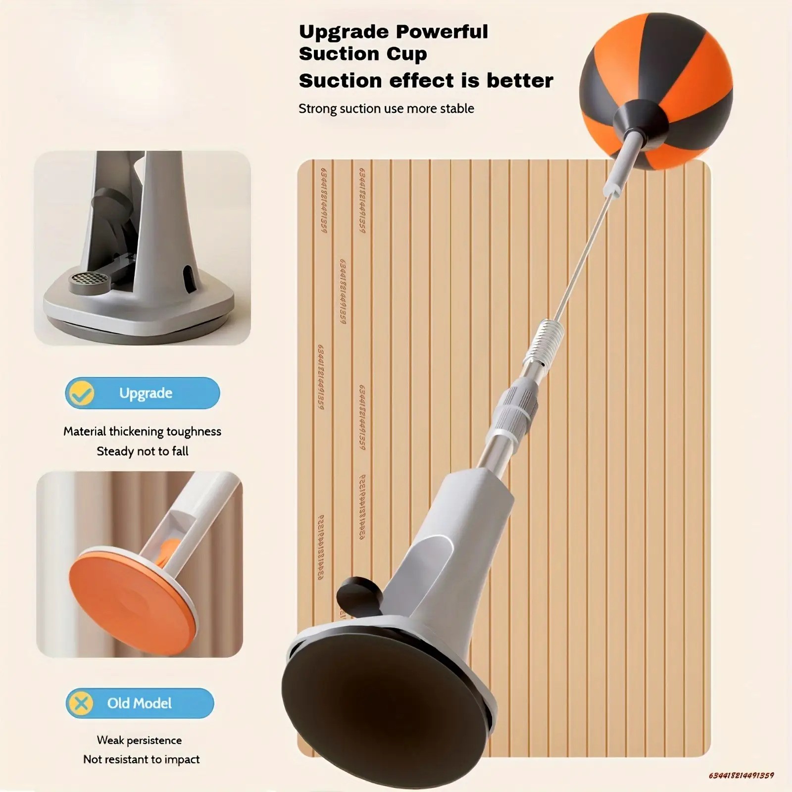 Adjustable Heavy-Duty Boxing Bag – Sturdy Frame & Strong Suction Base for Home Gym, Boxing & Kickboxing