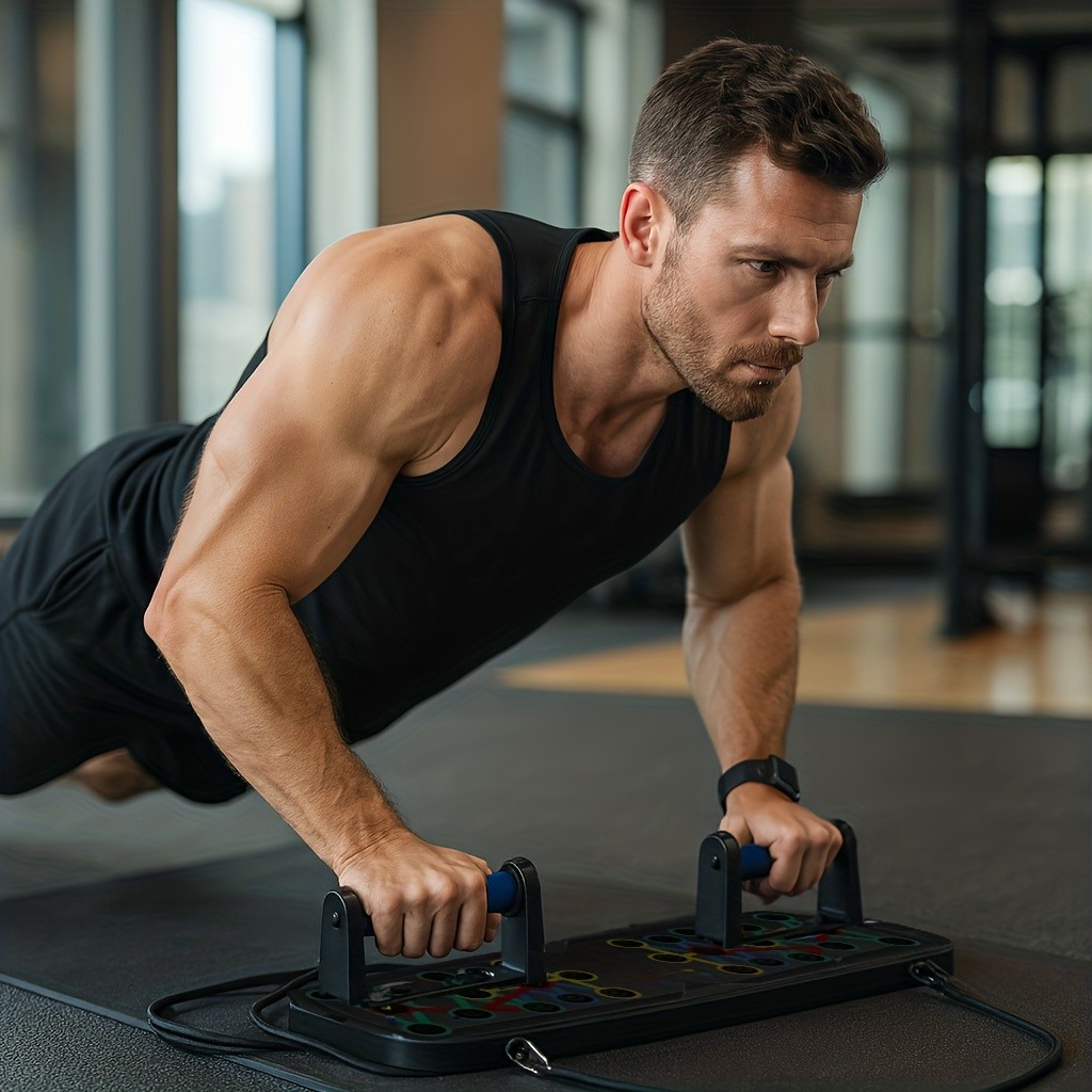 Color-Coded Push Up Board with Handles – Transform Your Home Gym Workouts