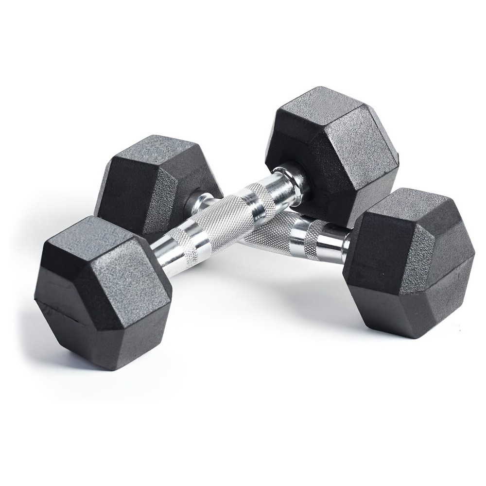 Hexagonal Rubberized Dumbbells – Durable and Versatile Weight Training Equipment