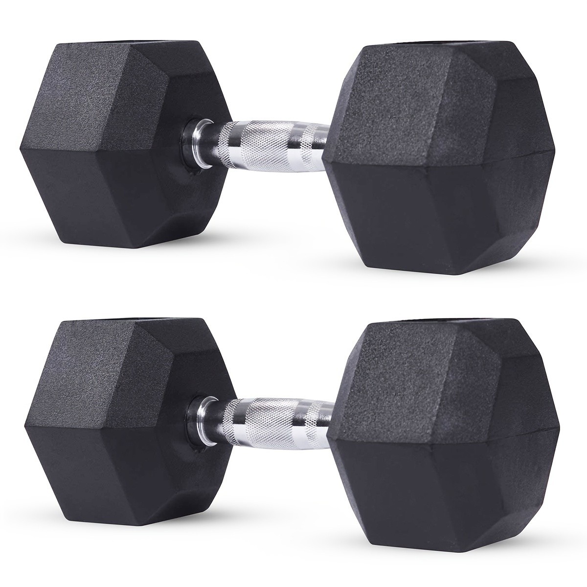 Hexagonal Rubberized Dumbbells – Durable and Versatile Weight Training Equipment