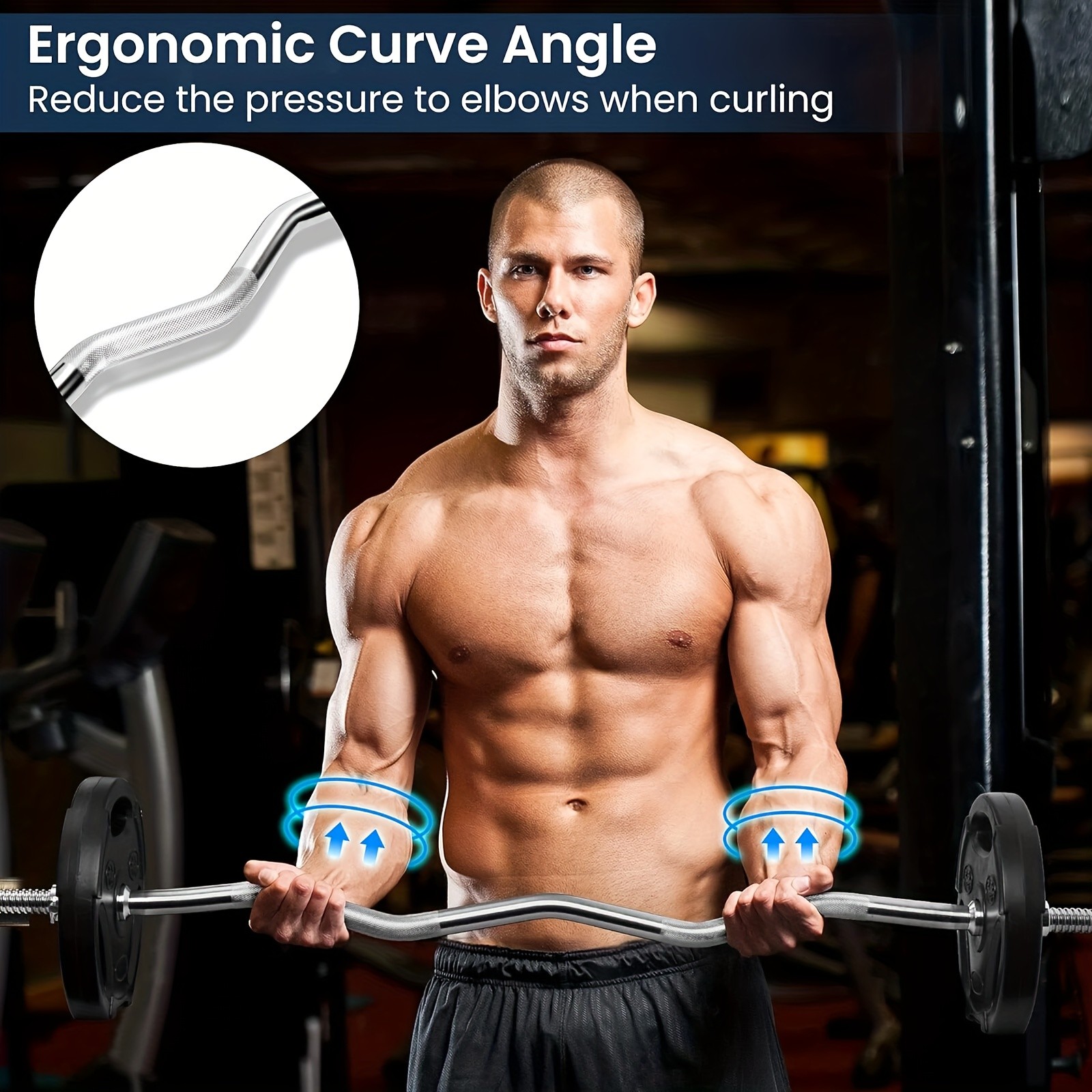 1.2m/47" Heavy Duty Curl Weight Lifting Bar – Build Stronger Arms with Precision