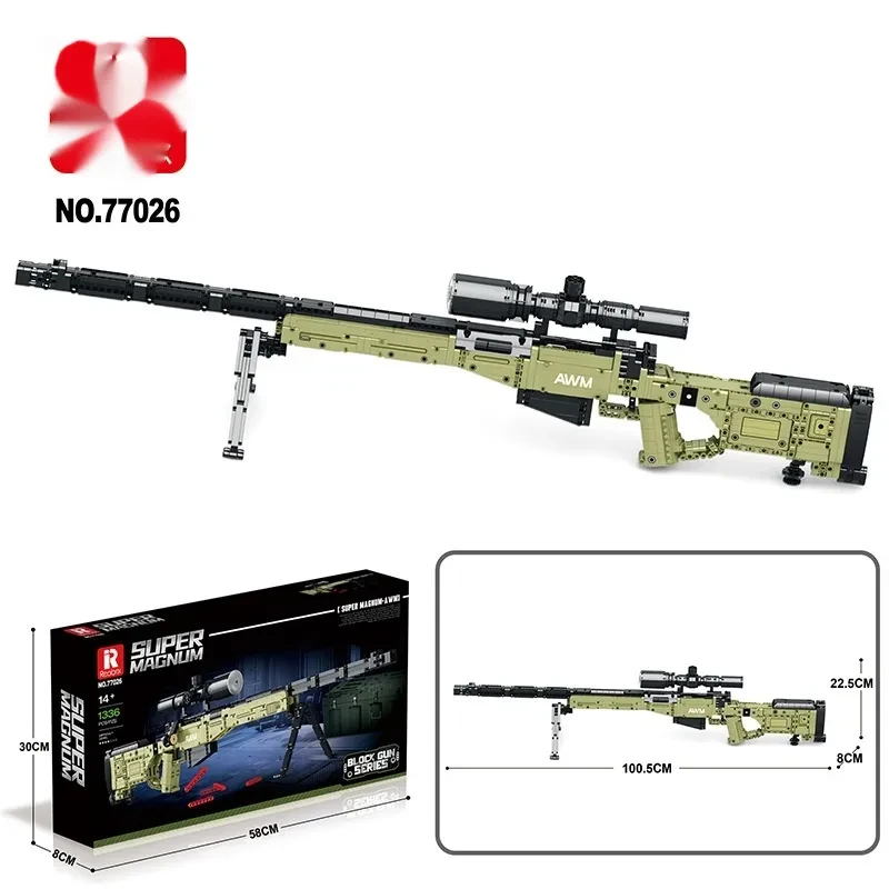 Building Blocks Model Guns Can Launch Rocket Laucher Desert Eagle Assembled Sniper Rifle Toys