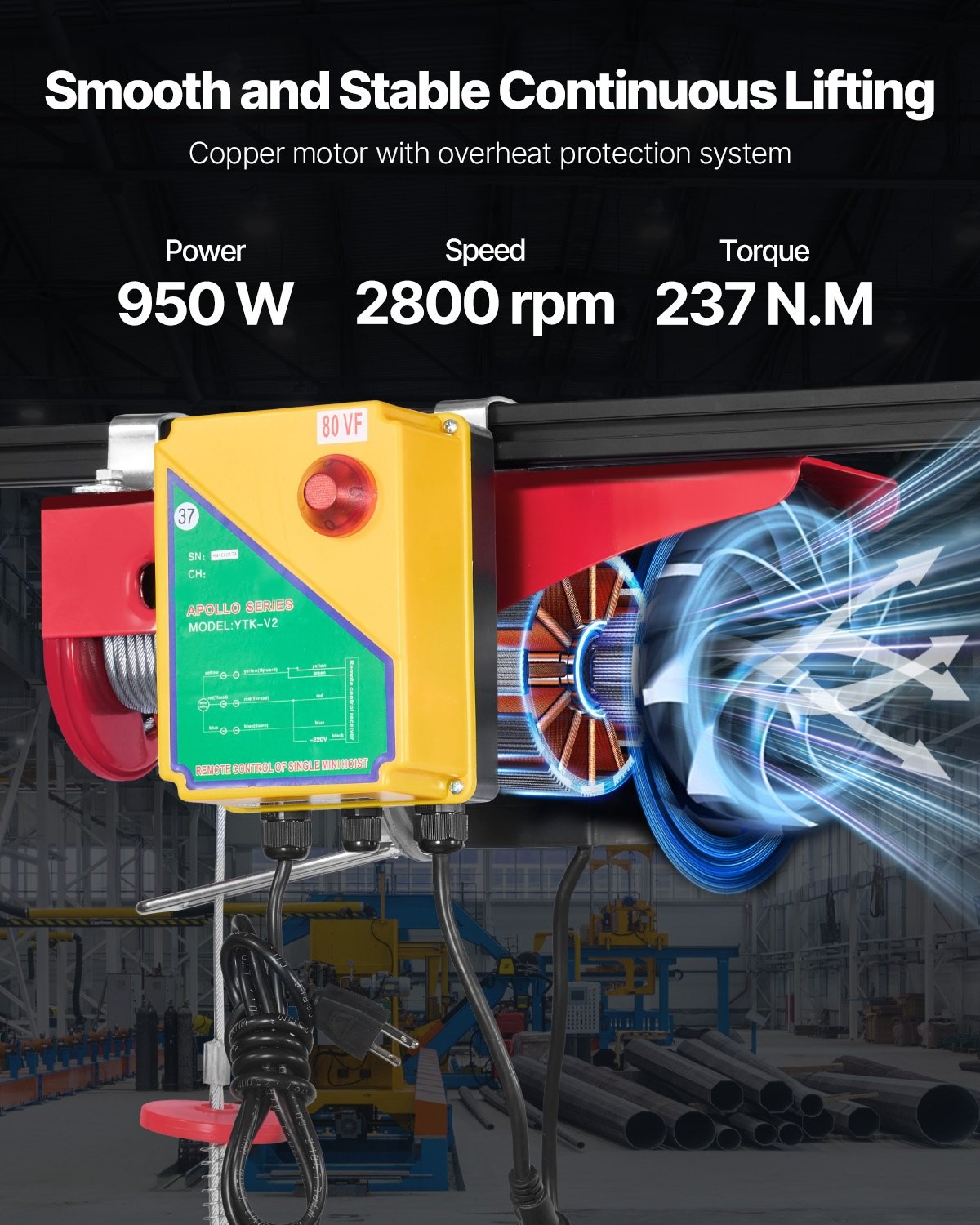 Electric Winch with Wireless Remote