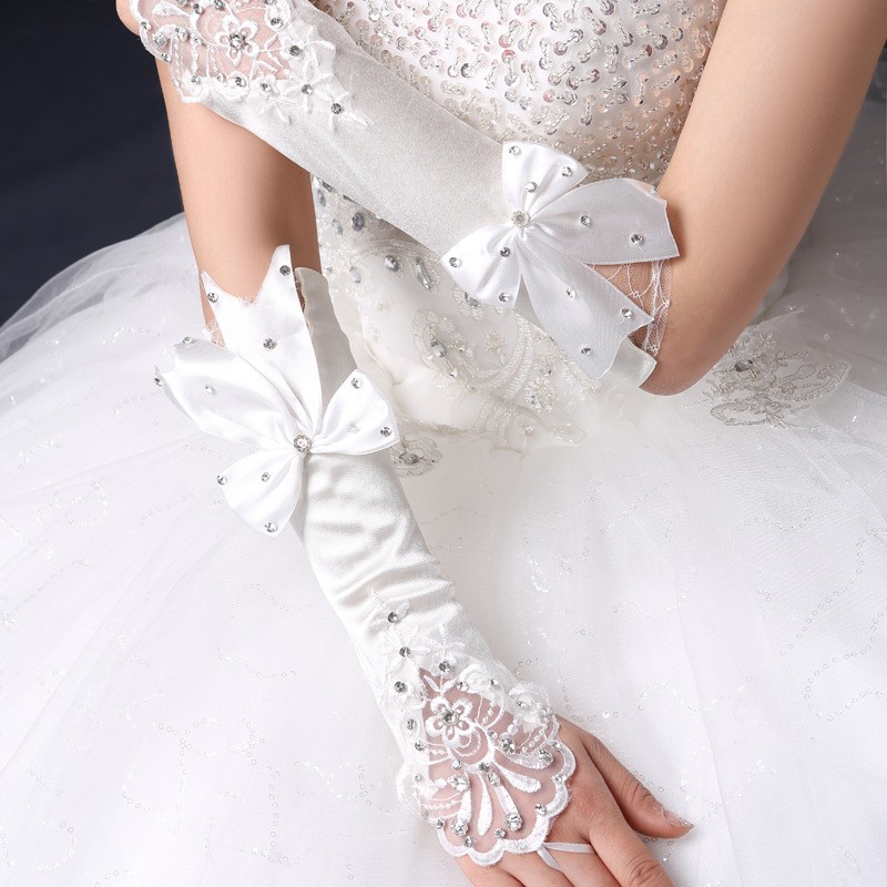 Flower Lace Wedding Gloves