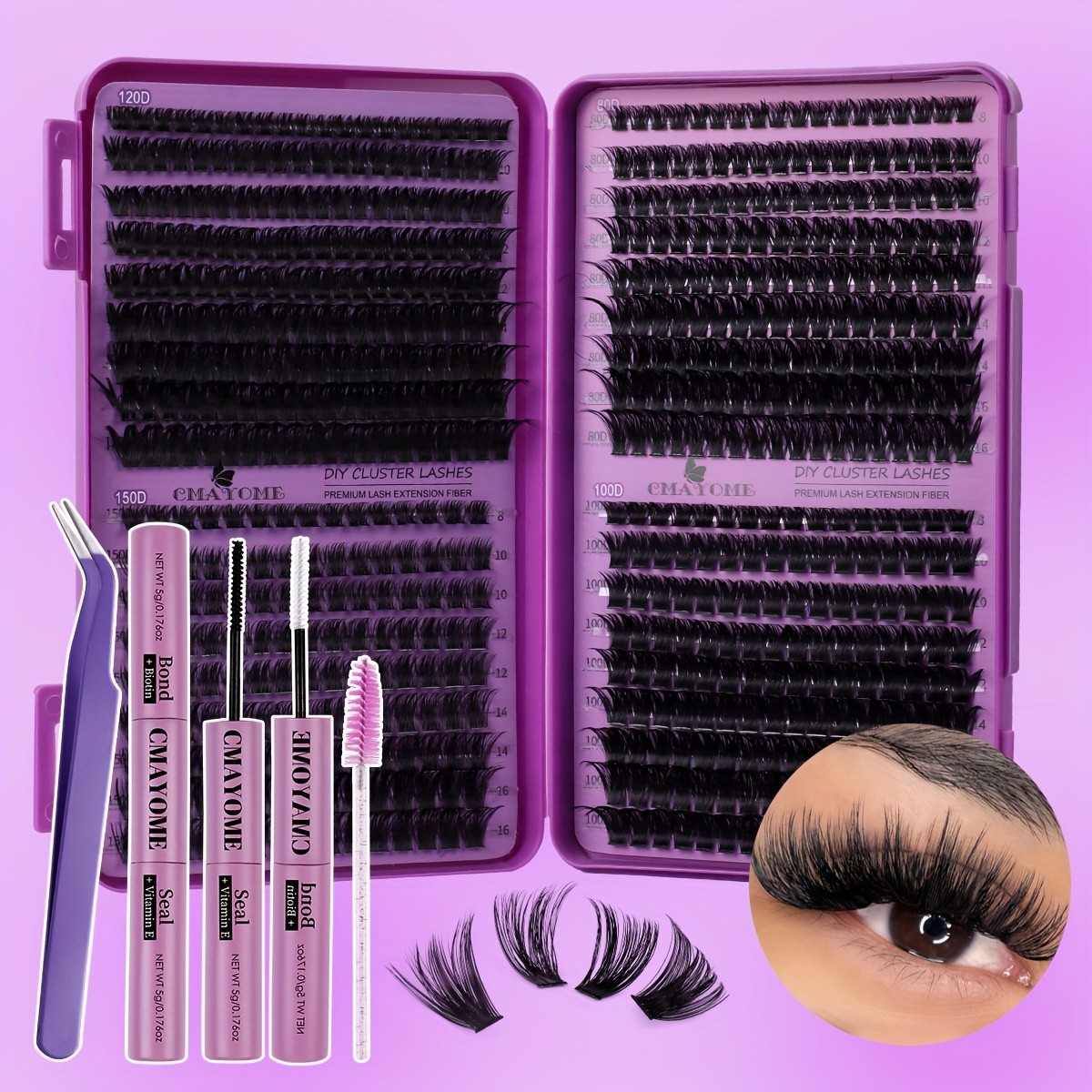 DIY Cluster Lashes Kit – Full Lash Extensions for Effortless Glam at Home