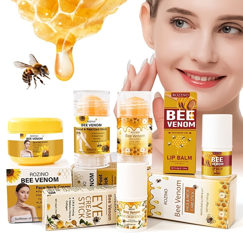 5 Pcs Rozino Bee Venom Skincare Kit – Harness the Power of Bee Venom for Radiant, Youthful Skin