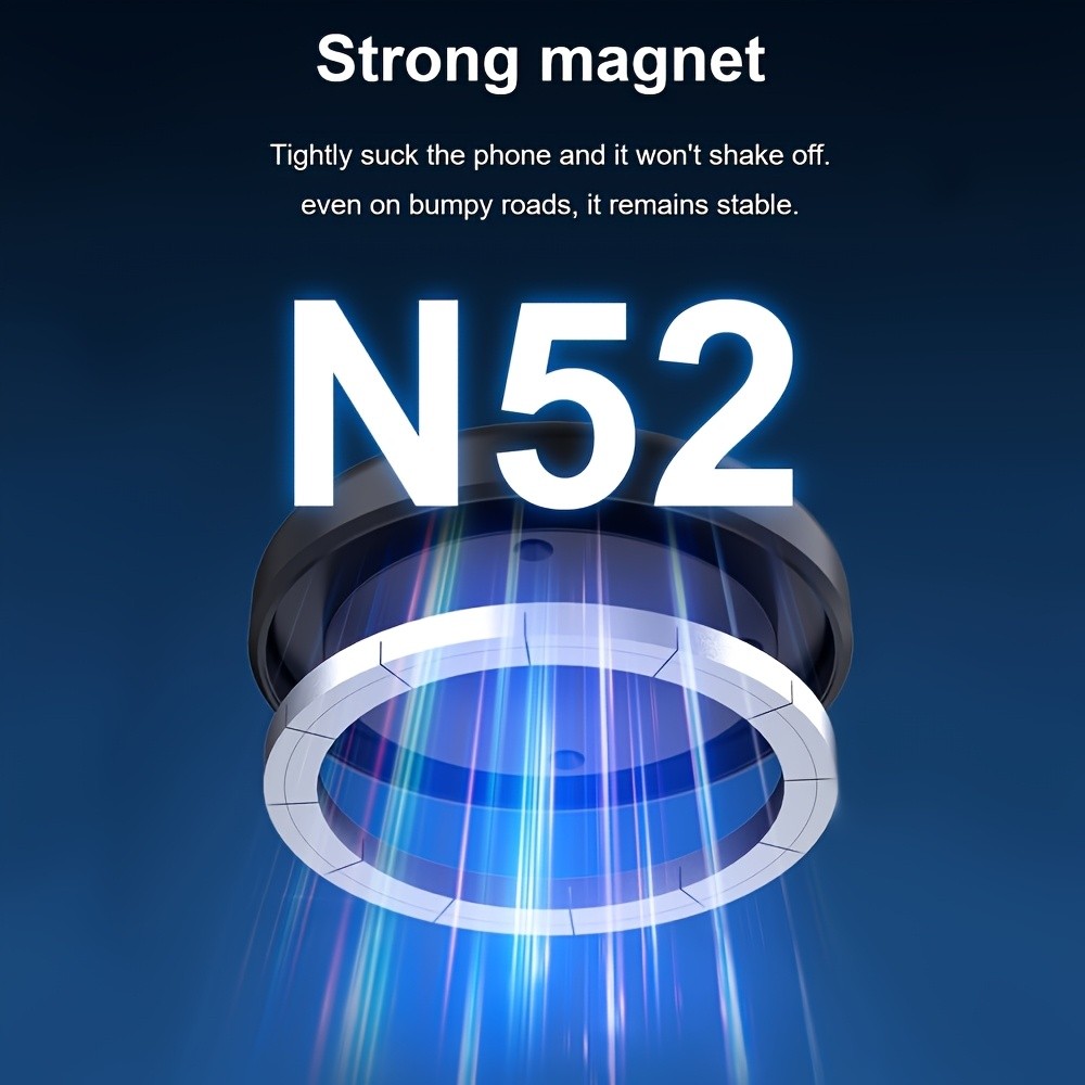 Upgraded Magnetic Suction Mobile Phone Holder for Car – 360° Rotation, Retractable, Strong Suction and High Stability