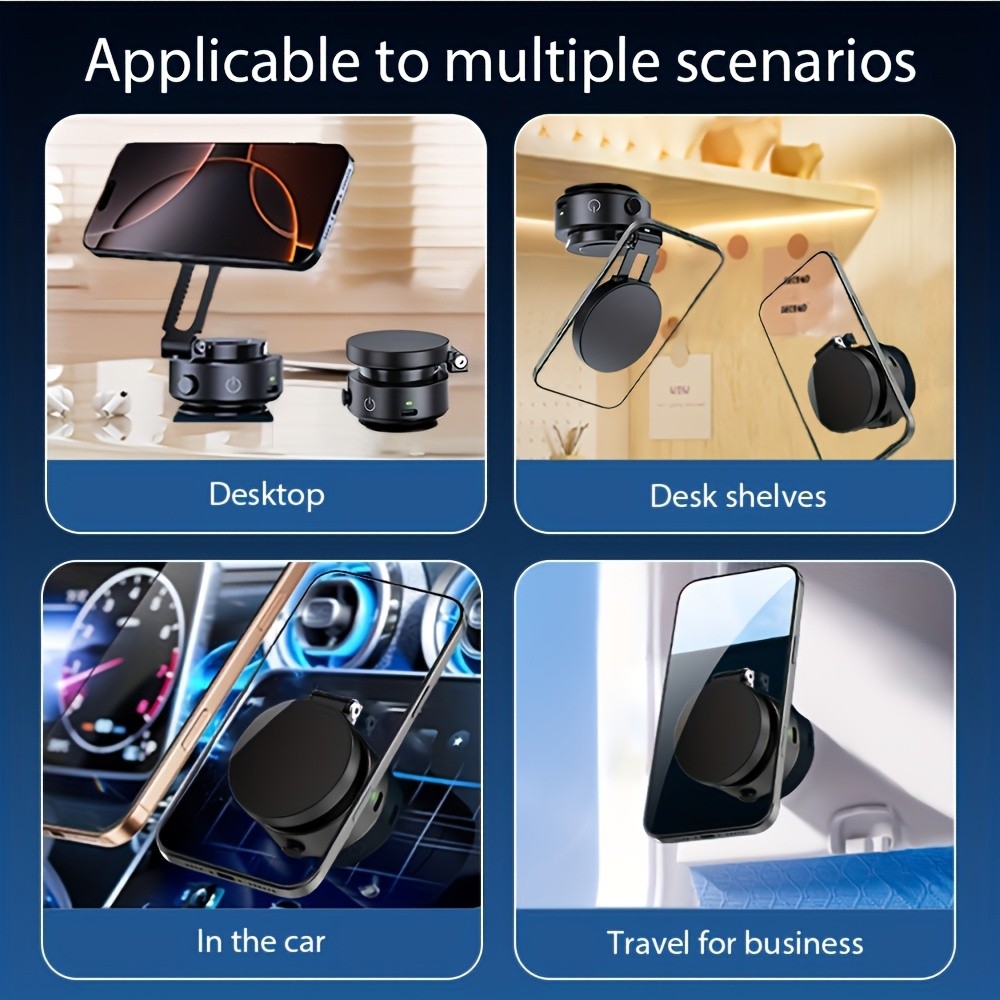 Upgraded Magnetic Suction Mobile Phone Holder for Car – 360° Rotation, Retractable, Strong Suction and High Stability