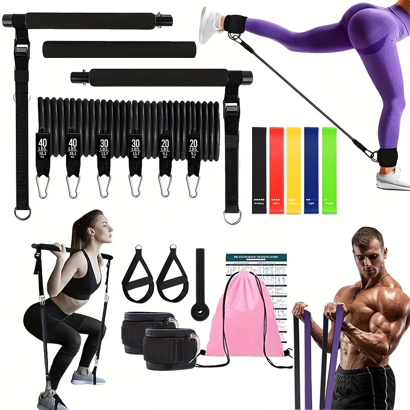 19pcs 3-Section Pilates Stick – Multi-Functional Fitness Equipment for Home Pilates and Yoga