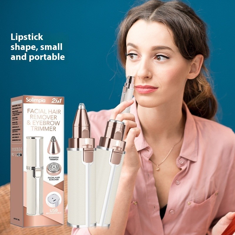 Solimpia 2-in-1 Facial Hair Remover & Eyebrow Trimmer