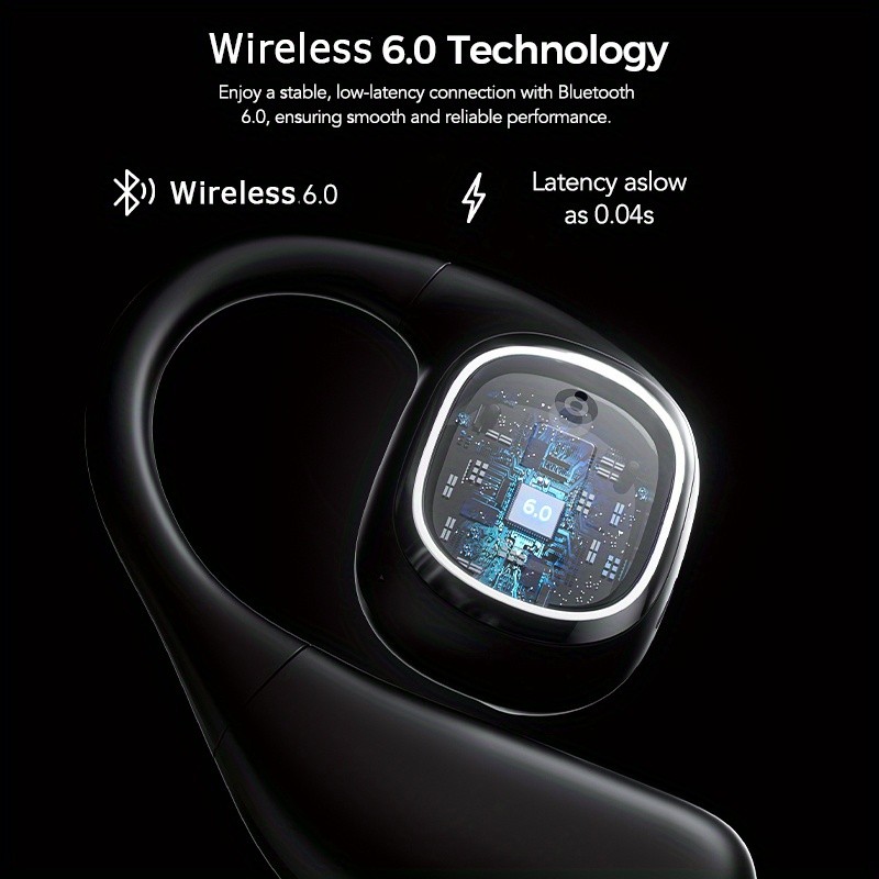 HTC NE11 Wireless Sports Earphones with LCD Smart Screen, Various Sound Effects, AI Intelligent Real-Time Translation, Wireless 6.0 Low Latency, Perfect for Gaming and Calls – Ear Hooks Never Fall Off, Comfortable and Stable Wearing, Suitable for Active L