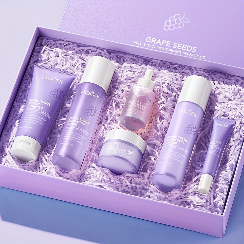 Sadoer Grape Seeds Multi Effect Moisturizing 6-Piece Set – Complete Hydration and Skin Care