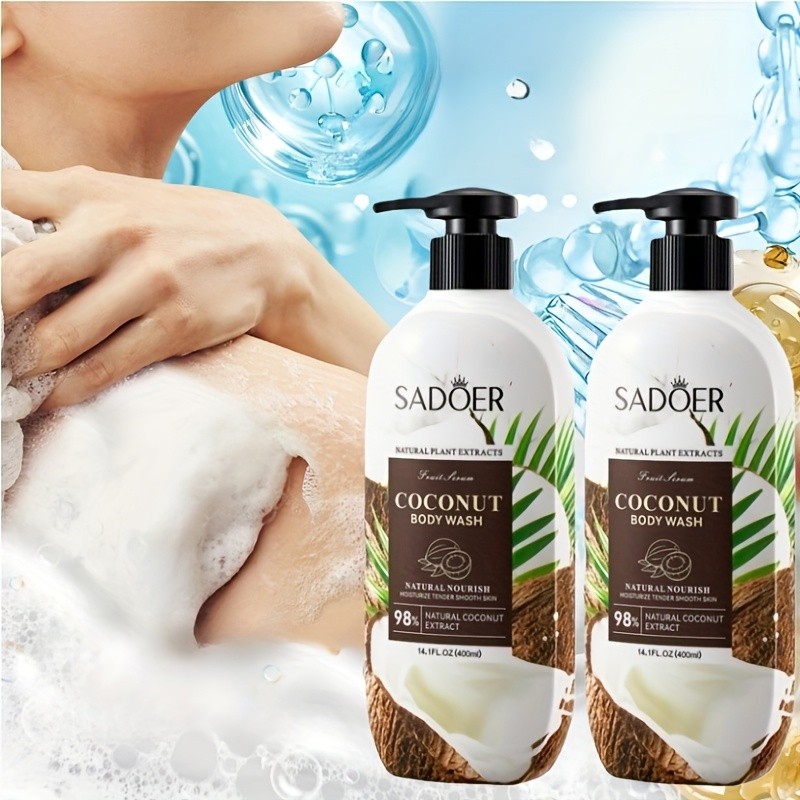 2 pcs Sadoer Coconut Body Wash – Nourishing and Hydrating for Smooth Skin