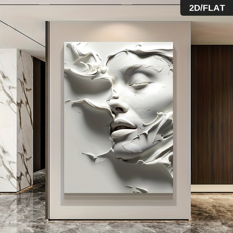31.49*47.24in/80cm*120cm Flat 3D Modern Abstract Canvas Painting – Frameless Wall Art for Living Room & Bedroom