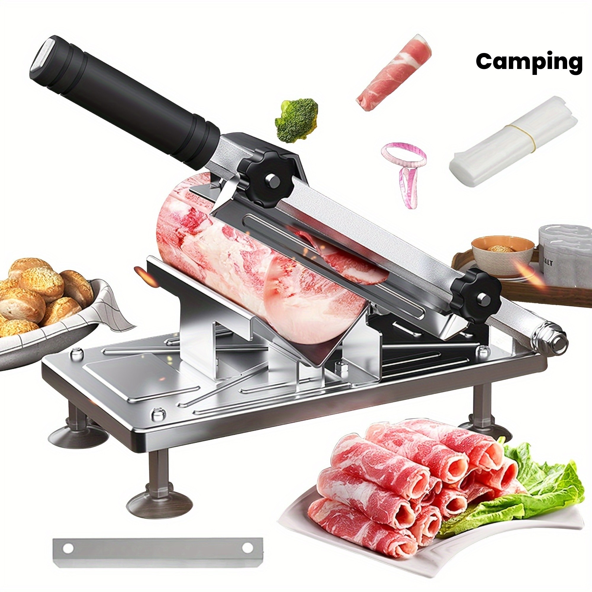 Adjustable Thickness Manual Meat Slicer – Precision Cutting from 0.3–8mm