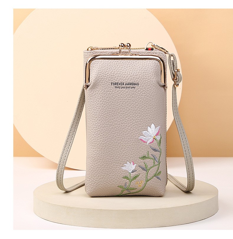 Women Sling Cross-Body Wallet with Mobile Cell Phone Holder