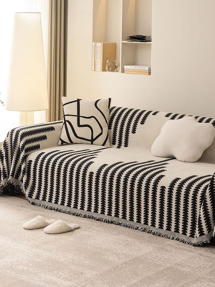 Cozy Chenille Retro Sofa Throw Cover