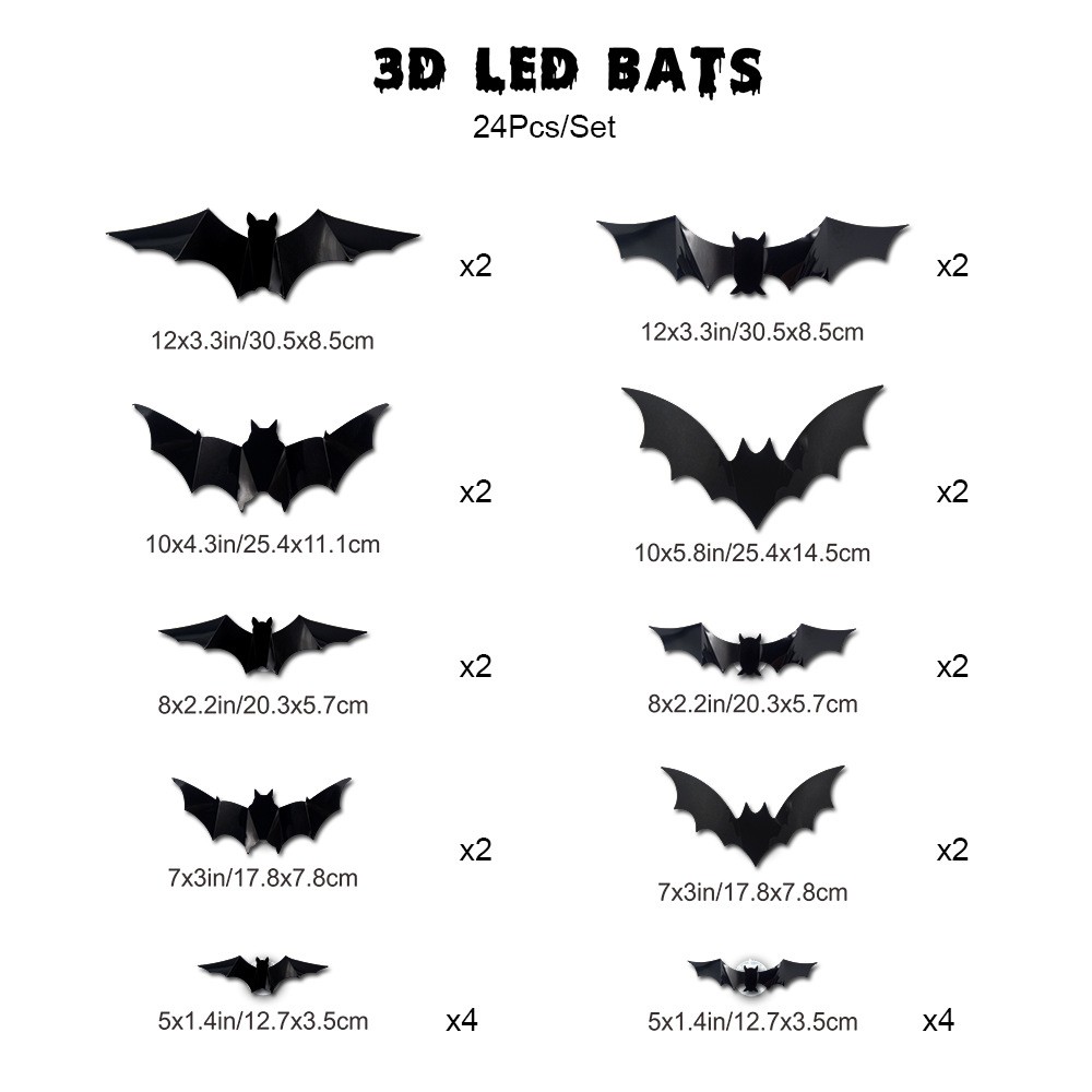 Halloween 3D Lighted Bats