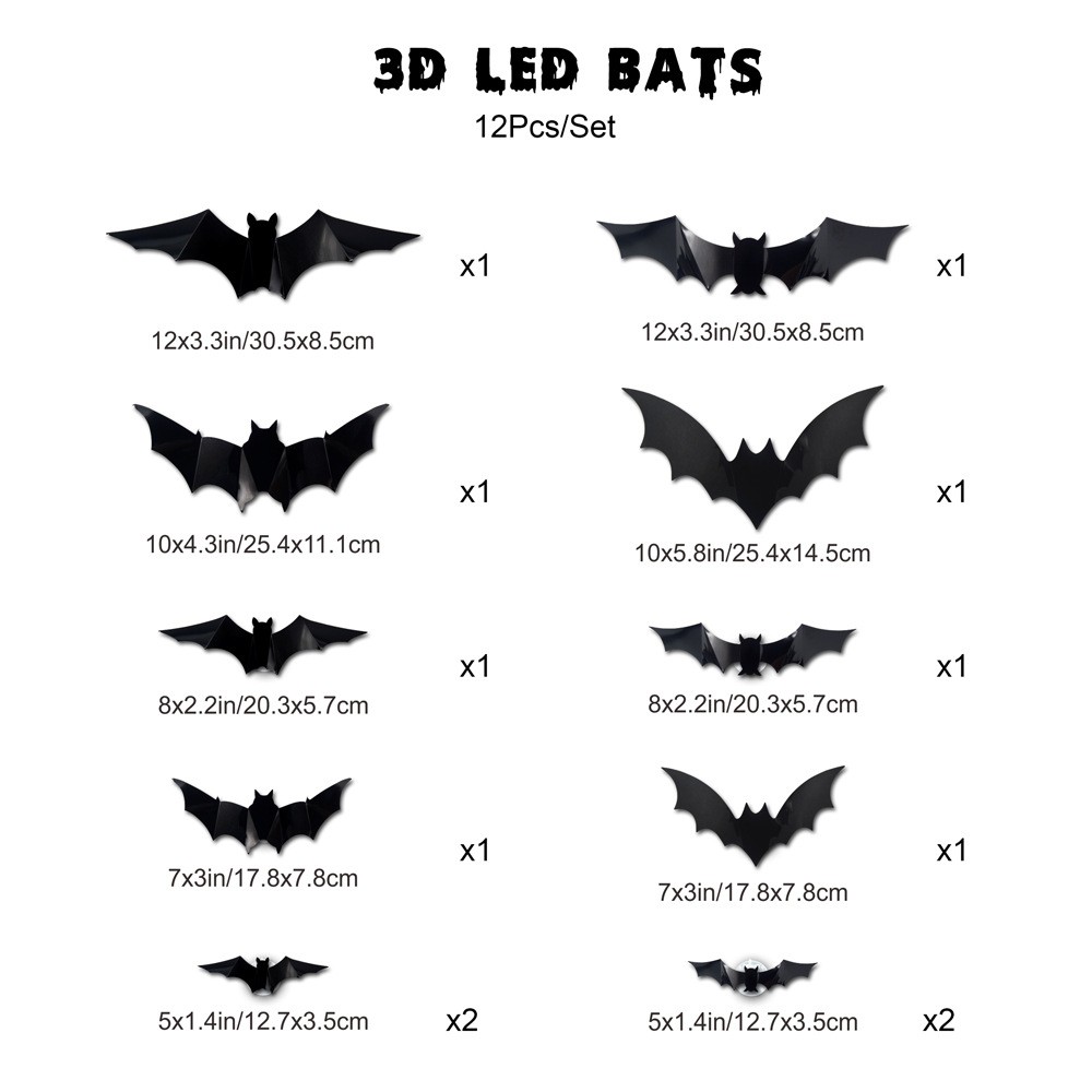 Halloween 3D Lighted Bats