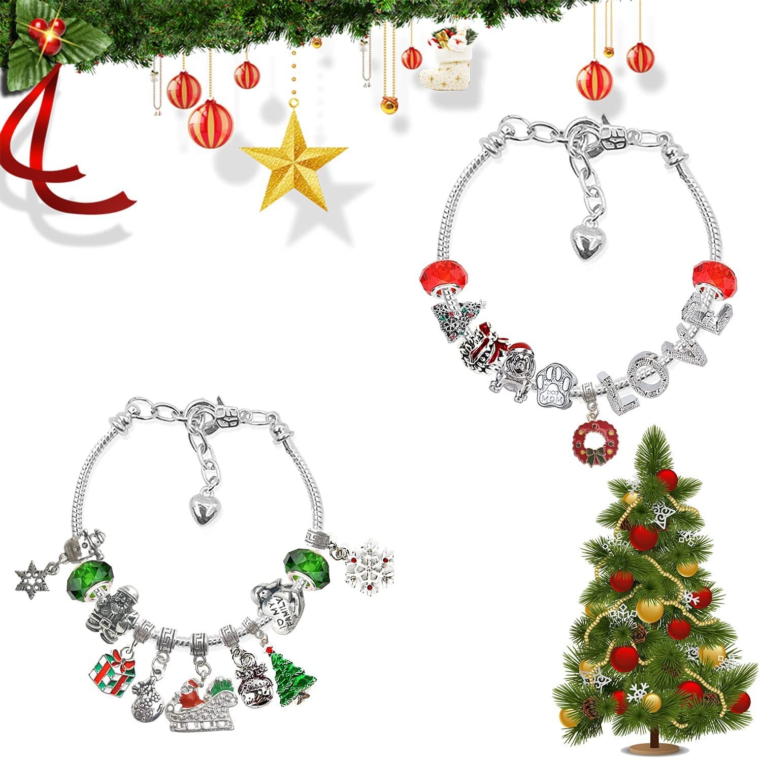 Christmas Advent Calendar Bracelets Set