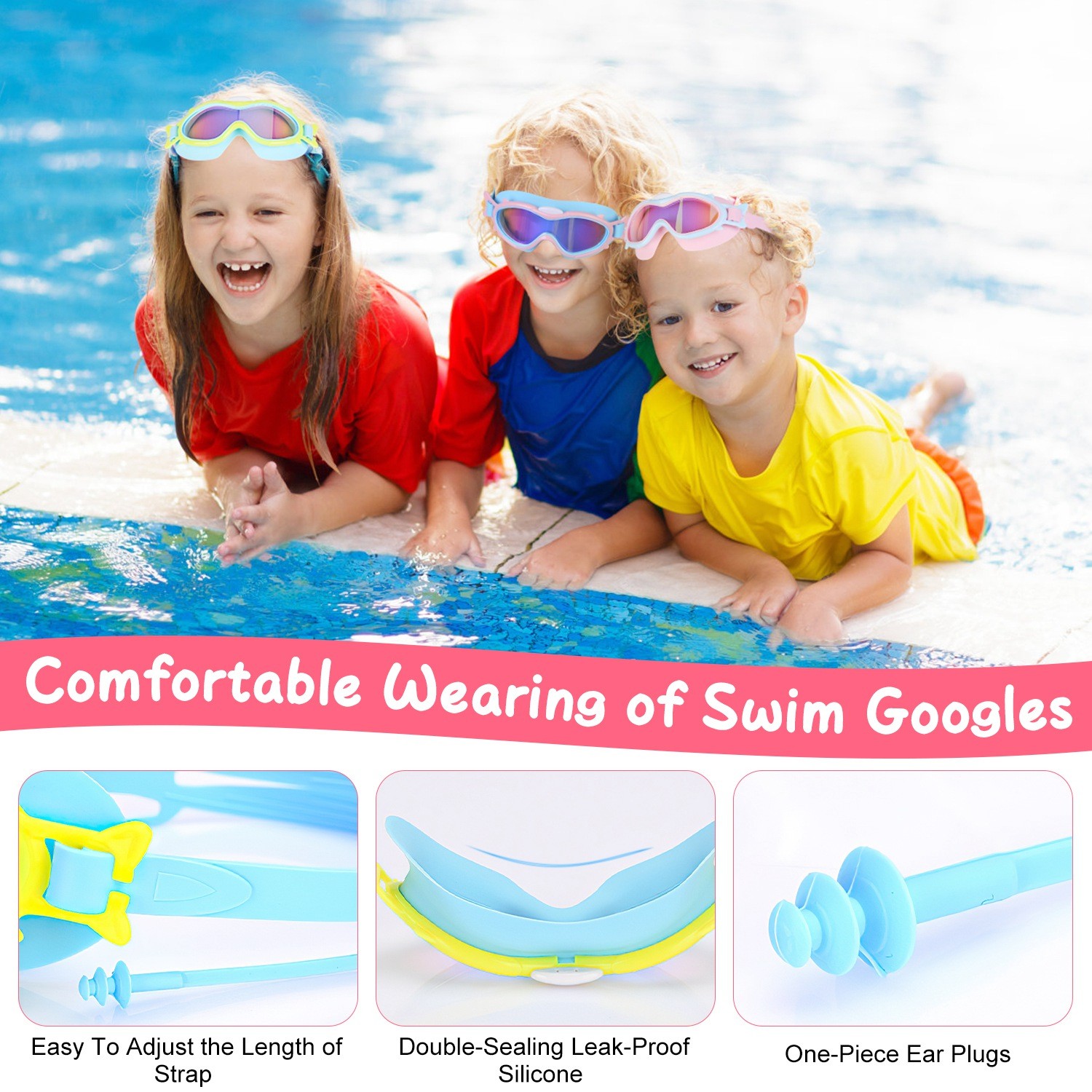 Kids Swim Goggles with Ear Plugs