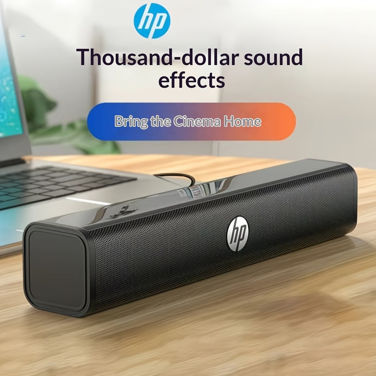 HP Laptop Speakers (Desktop Soundbar) — “Bring the Cinema Home” Sound for Laptops, PCs & Everyday Devices