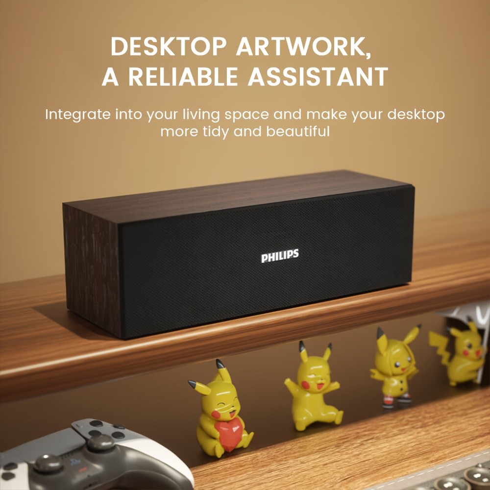 Philips SPA3609 Classic Wood Wireless Speaker — Pure, Enjoyable Sound with Timeless Wooden Design