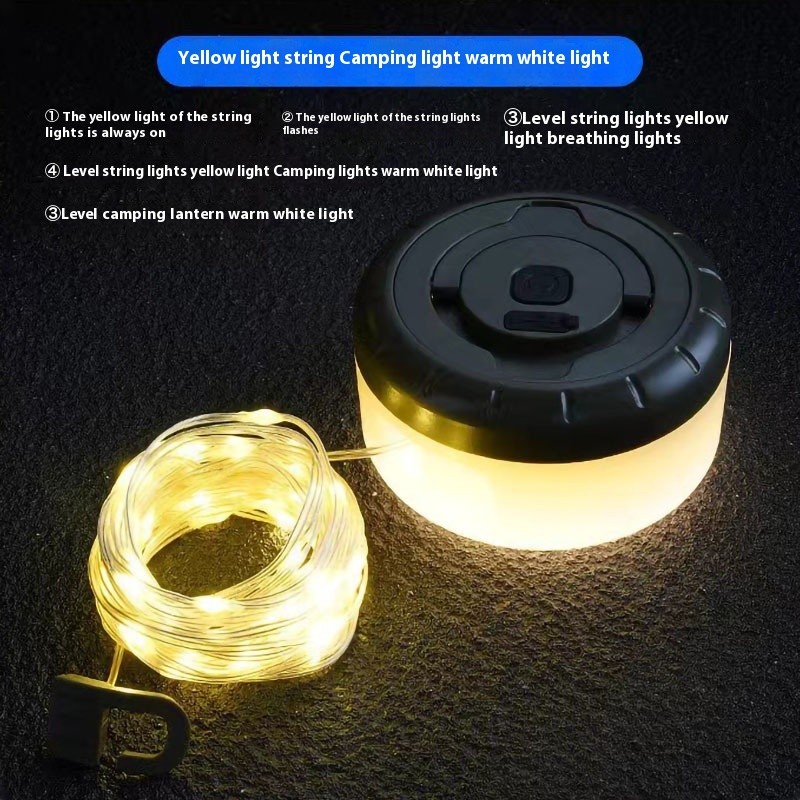 ✨4 in 1 LED Camping String Lights
