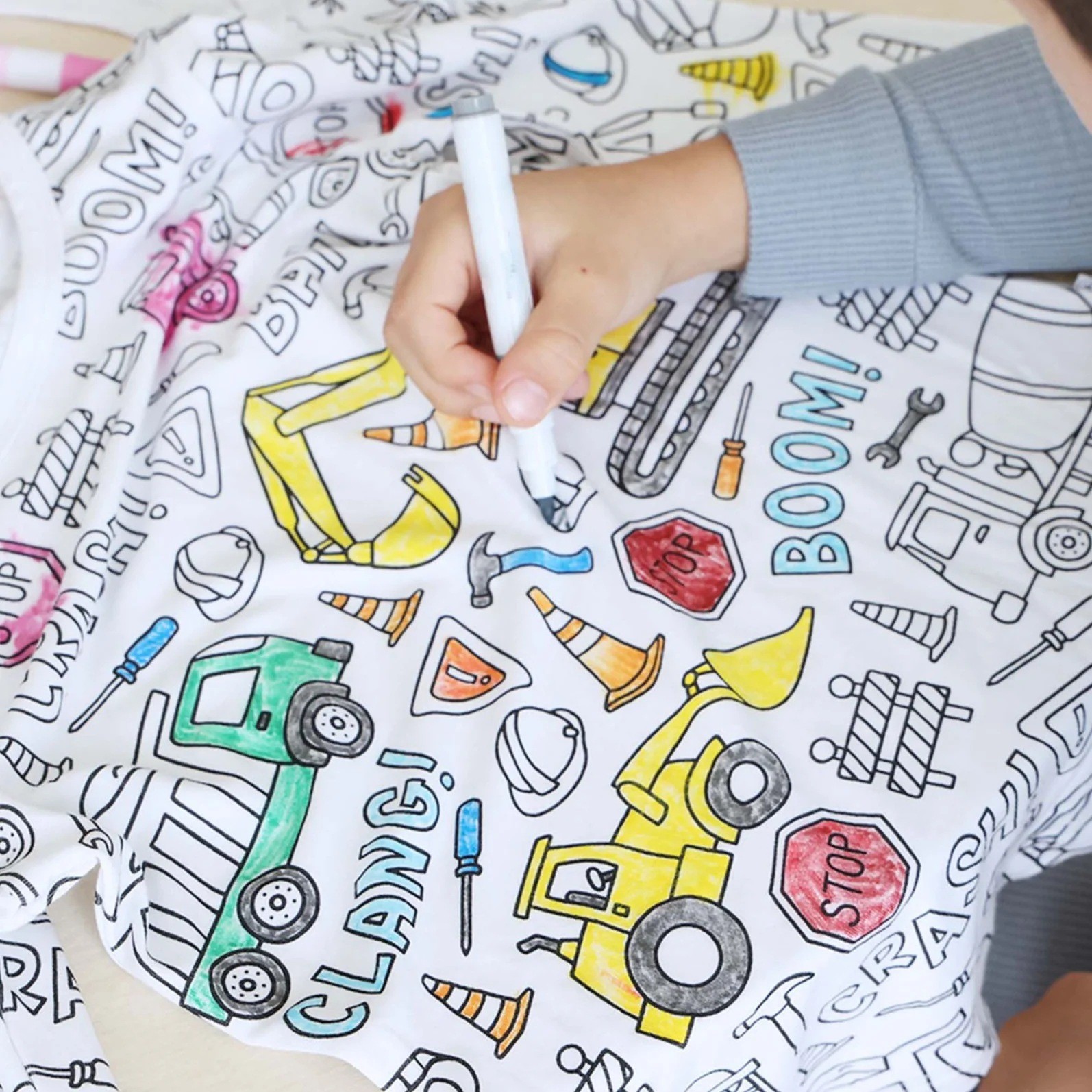 Kids Coloring Pajamas with Markers