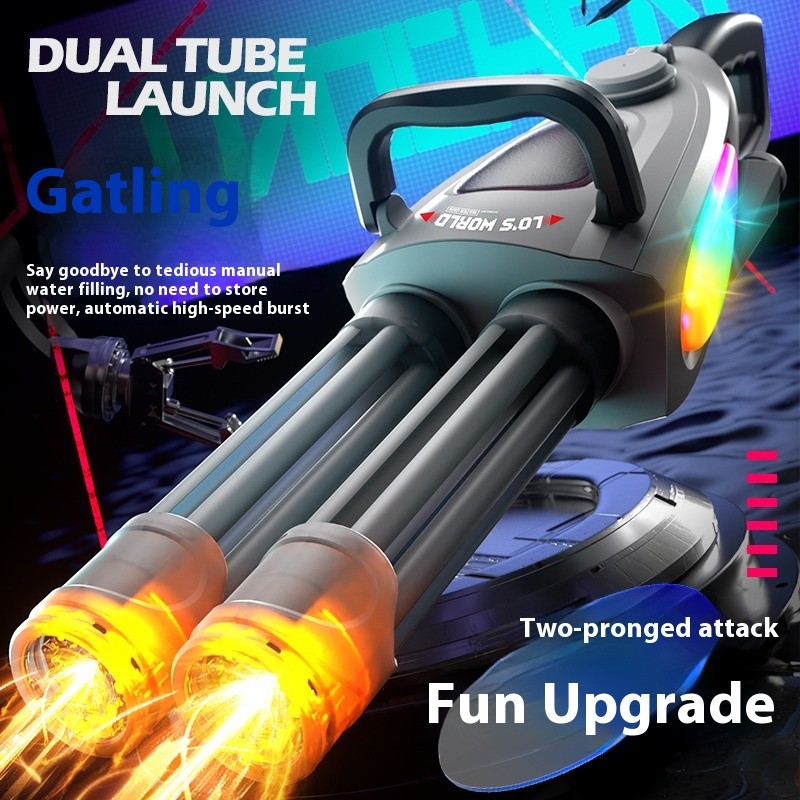 Double Barrel Gatling Electric Water Gun