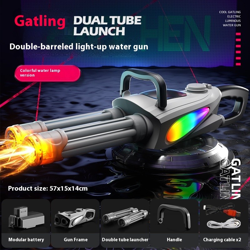 Double Barrel Gatling Electric Water Gun