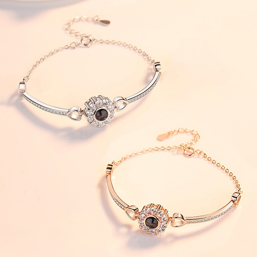 Silver Angel Eye Sunflower “I Love You” Projection Bracelet